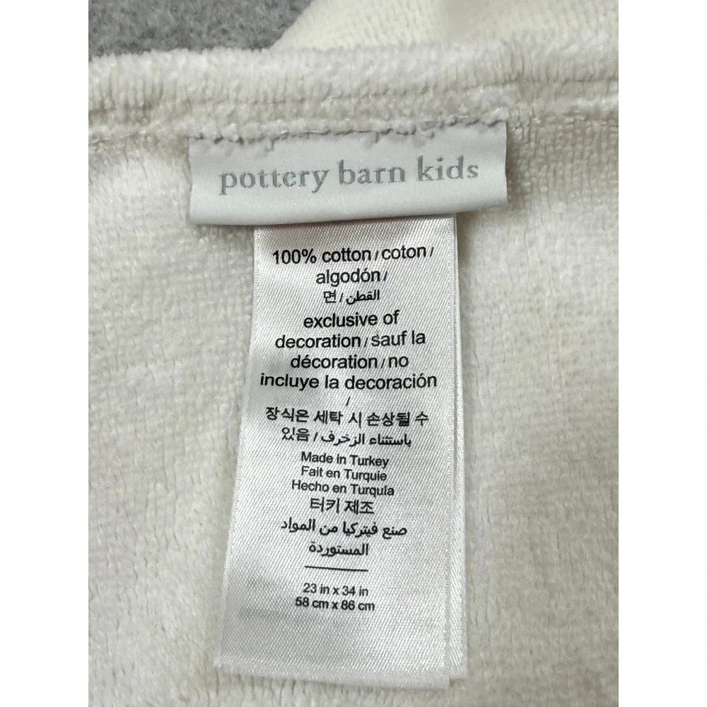 Pottery Barn Kids Unicorn Hooded Towel White Cotton Maeve Personalized 23x34